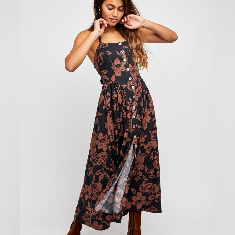 By Together Floral Button Front Midi Dress - S